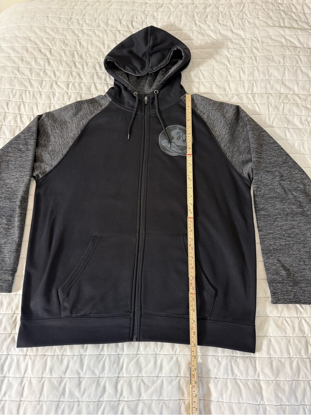 Florida State Seminoles Colosseum Black and Gray Full-Zip Hoodie — Size XL - Picture 4 of 9